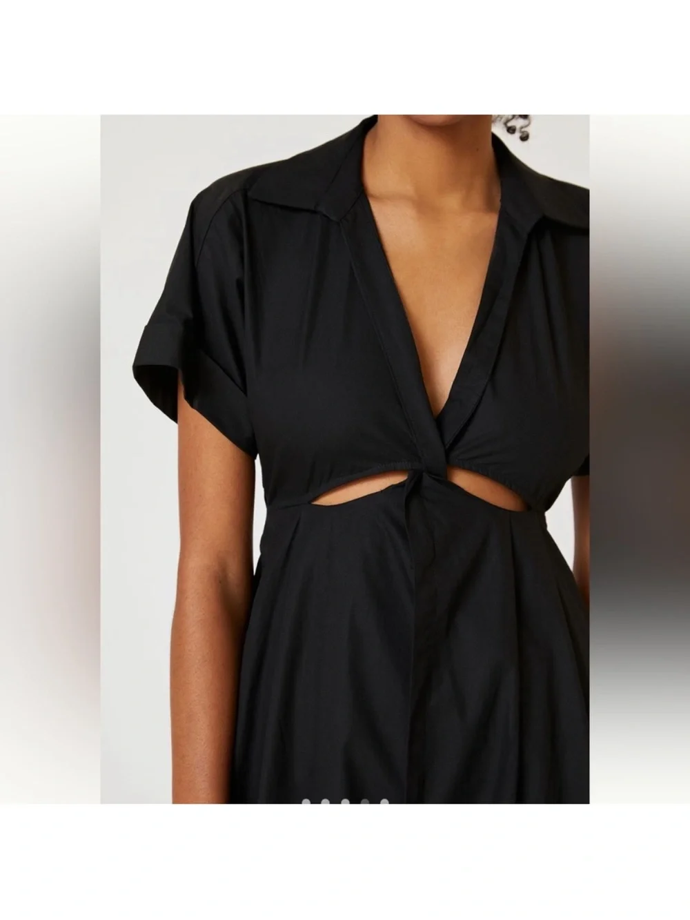 Anthropologie Black Midi Wrap Dress